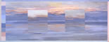 <br /><br /><br /><br /><strong>Five Sunsets in Five Horizons</strong><br />Acrylic with collage<br />19” x 50”<br />Collection of the Artist